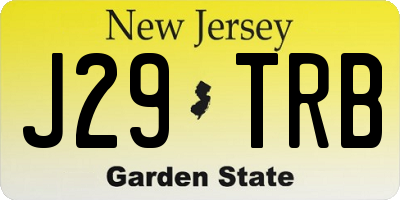 NJ license plate J29TRB