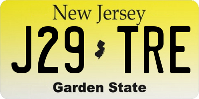 NJ license plate J29TRE