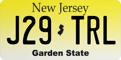 NJ license plate J29TRL