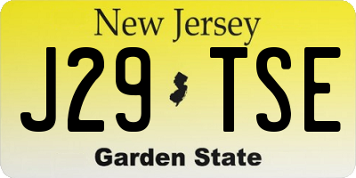 NJ license plate J29TSE