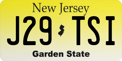 NJ license plate J29TSI