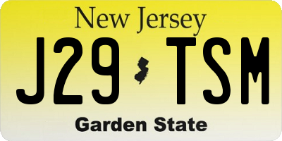 NJ license plate J29TSM