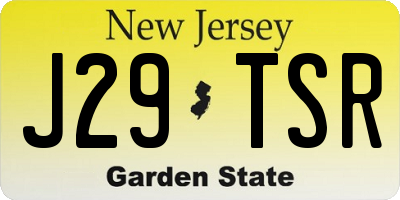 NJ license plate J29TSR
