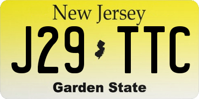 NJ license plate J29TTC