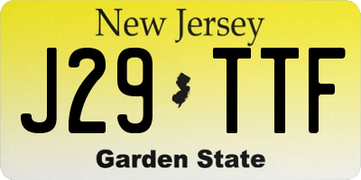 NJ license plate J29TTF