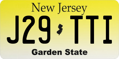 NJ license plate J29TTI