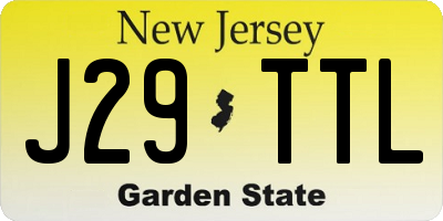 NJ license plate J29TTL