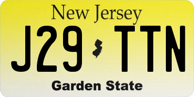 NJ license plate J29TTN