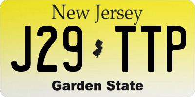 NJ license plate J29TTP