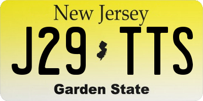 NJ license plate J29TTS