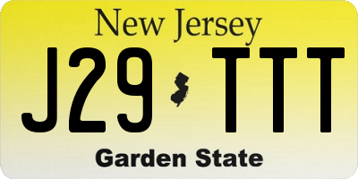 NJ license plate J29TTT