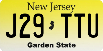 NJ license plate J29TTU
