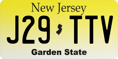 NJ license plate J29TTV