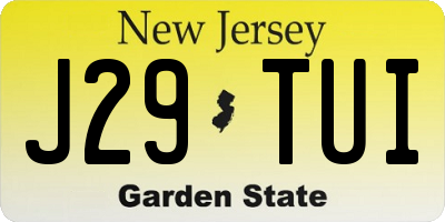 NJ license plate J29TUI