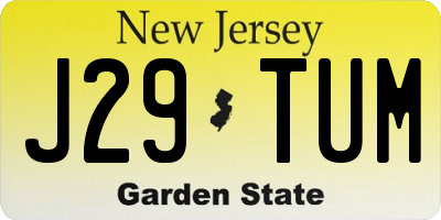 NJ license plate J29TUM