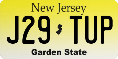 NJ license plate J29TUP
