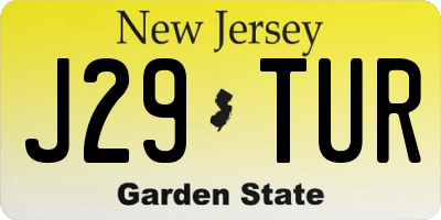 NJ license plate J29TUR