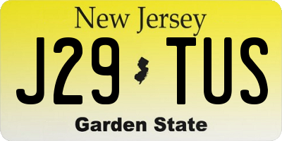 NJ license plate J29TUS