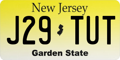 NJ license plate J29TUT