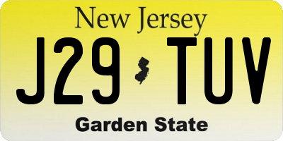NJ license plate J29TUV