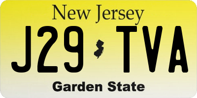 NJ license plate J29TVA