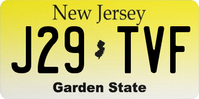 NJ license plate J29TVF