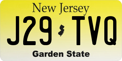 NJ license plate J29TVQ