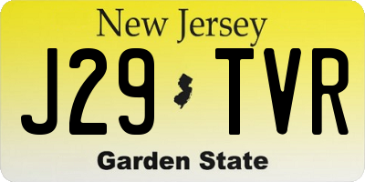 NJ license plate J29TVR
