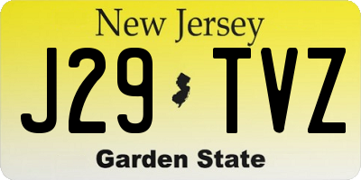 NJ license plate J29TVZ