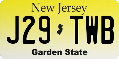 NJ license plate J29TWB
