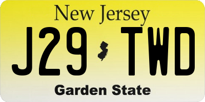 NJ license plate J29TWD