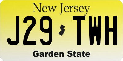NJ license plate J29TWH