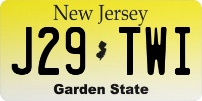 NJ license plate J29TWI