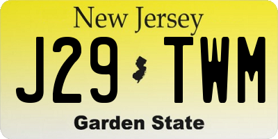 NJ license plate J29TWM