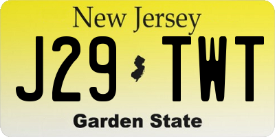 NJ license plate J29TWT