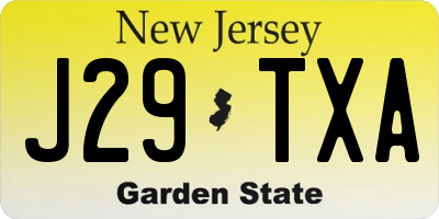 NJ license plate J29TXA