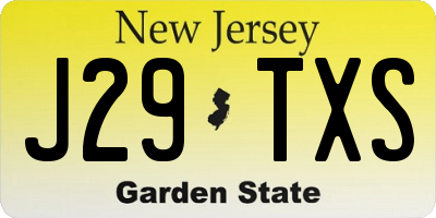 NJ license plate J29TXS