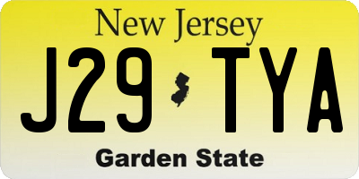 NJ license plate J29TYA