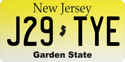 NJ license plate J29TYE