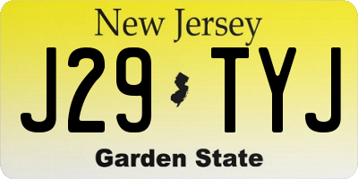 NJ license plate J29TYJ