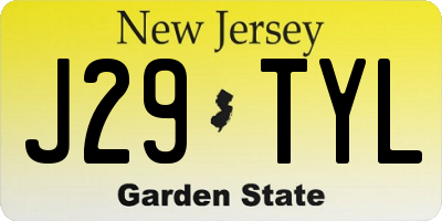 NJ license plate J29TYL