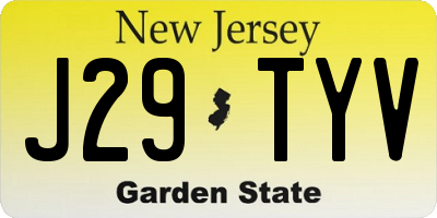 NJ license plate J29TYV