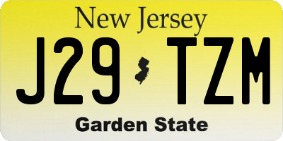 NJ license plate J29TZM