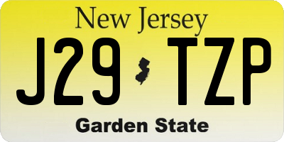 NJ license plate J29TZP