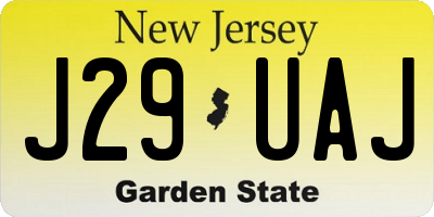 NJ license plate J29UAJ