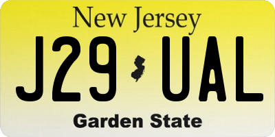 NJ license plate J29UAL