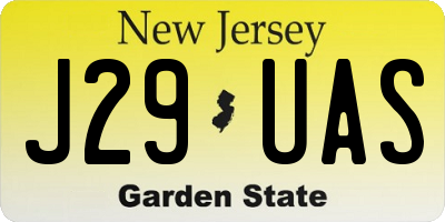 NJ license plate J29UAS