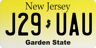 NJ license plate J29UAU