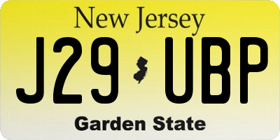 NJ license plate J29UBP