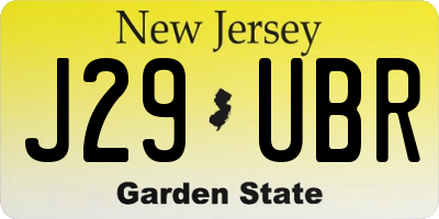 NJ license plate J29UBR